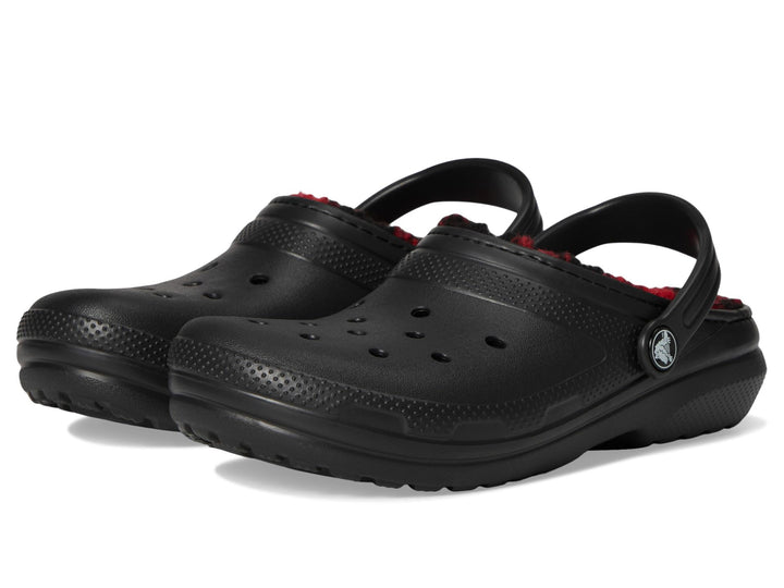 Crocs Classic Clog - Seasonal Graphic (Little Kid/Big Kid) 28 EU Buffalo Plaid Black Varsity Red 1,
