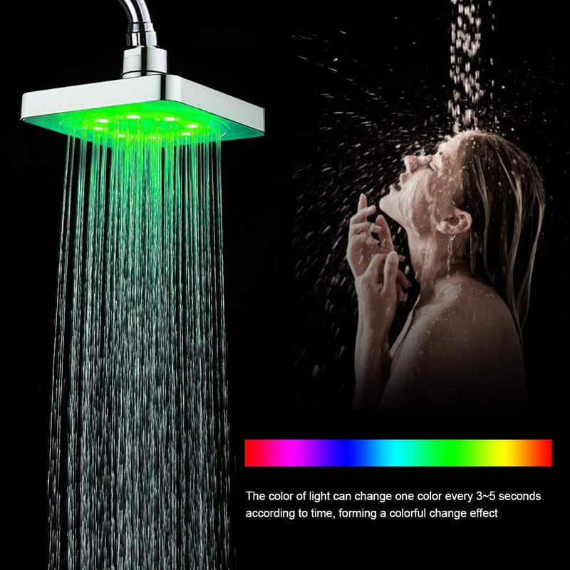 MAGT Kopfbrause Regendusche Duschkopf, 7 Farben LED Romantisches Licht Wasserbad Duschbrause Brausek