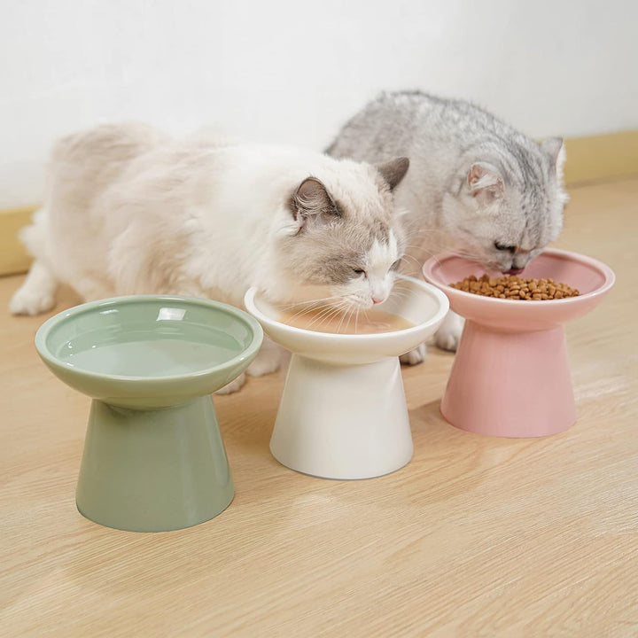 CEEFU Extra breite Katzennäpfe - keramischer Katzennapf 15,7cm Erhöhter Flacher Boden Katzennapf, Sc