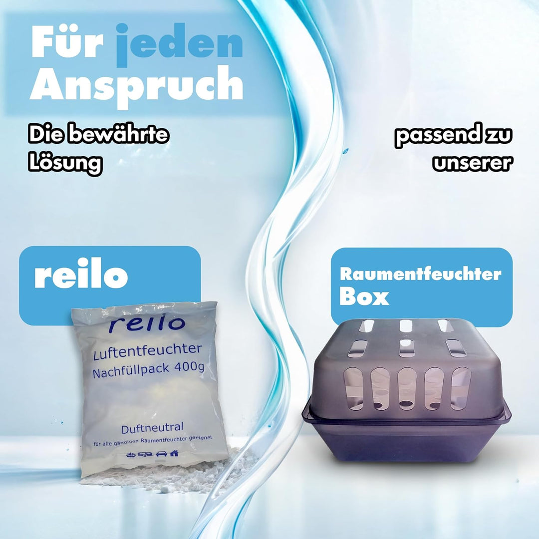 24x 400g reilo Raum- Luftentfeuchter Granulat im Vliesbeutel - Nachfüllpack, 24