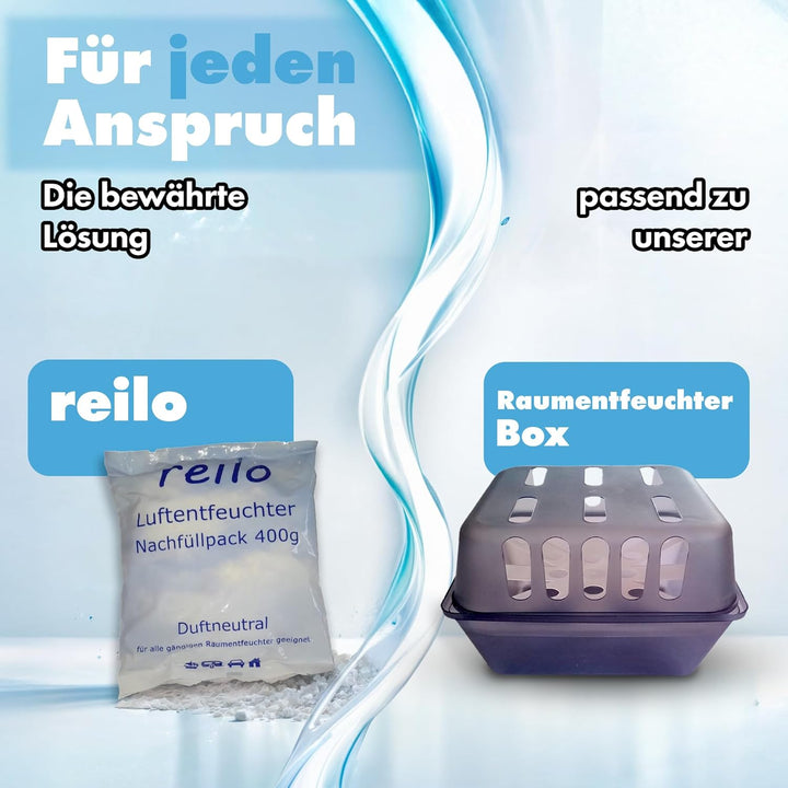 24x 400g reilo Raum- Luftentfeuchter Granulat im Vliesbeutel - Nachfüllpack, 24