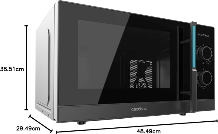 Cecotec Proclean 4120 mechanische Mikrowelle mit Grill, 23 l, 800 W und 1000 W Grill, gleichmässiges