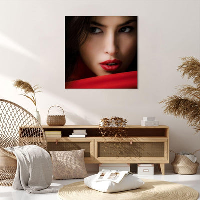 Bilder auf Leinwand 70x70cm Leinwandbild Schönheit brünette eleganc mädchen Gross Wanddeko Bild Schl