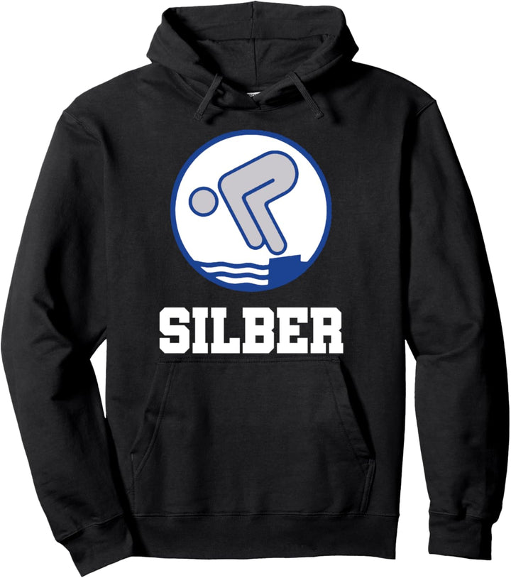 Schwimmabzeichen Silber Schwimmer Pullover Hoodie
