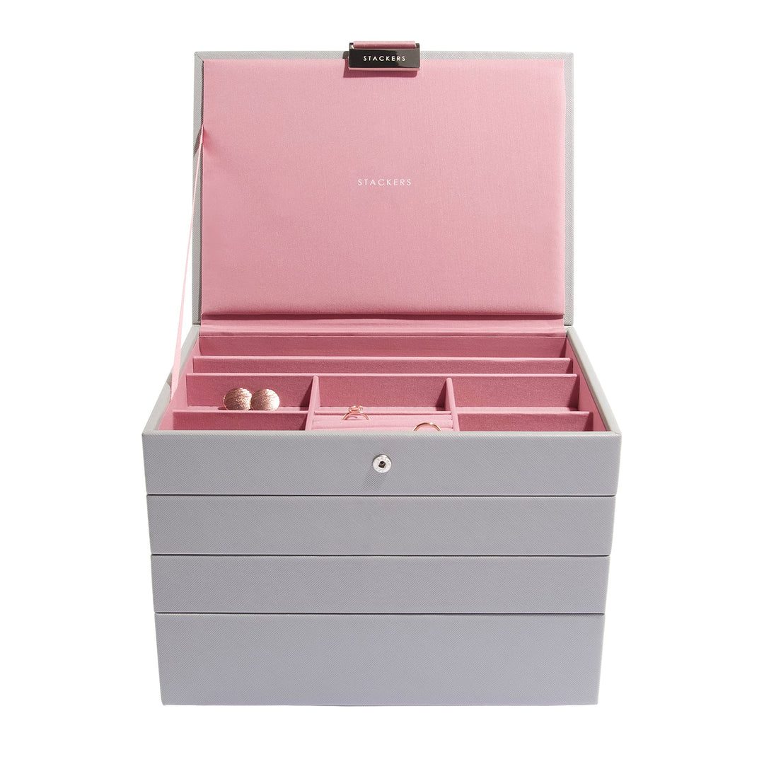 Stackers Grau Rosa Klassisch Schmuckschatulle - 4 Dove Grey/Rose, Dove Grey/Rose