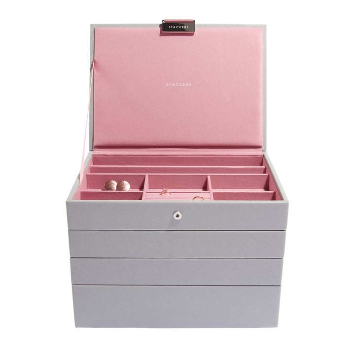 Stackers Grau Rosa Klassisch Schmuckschatulle - 4 Dove Grey/Rose, Dove Grey/Rose