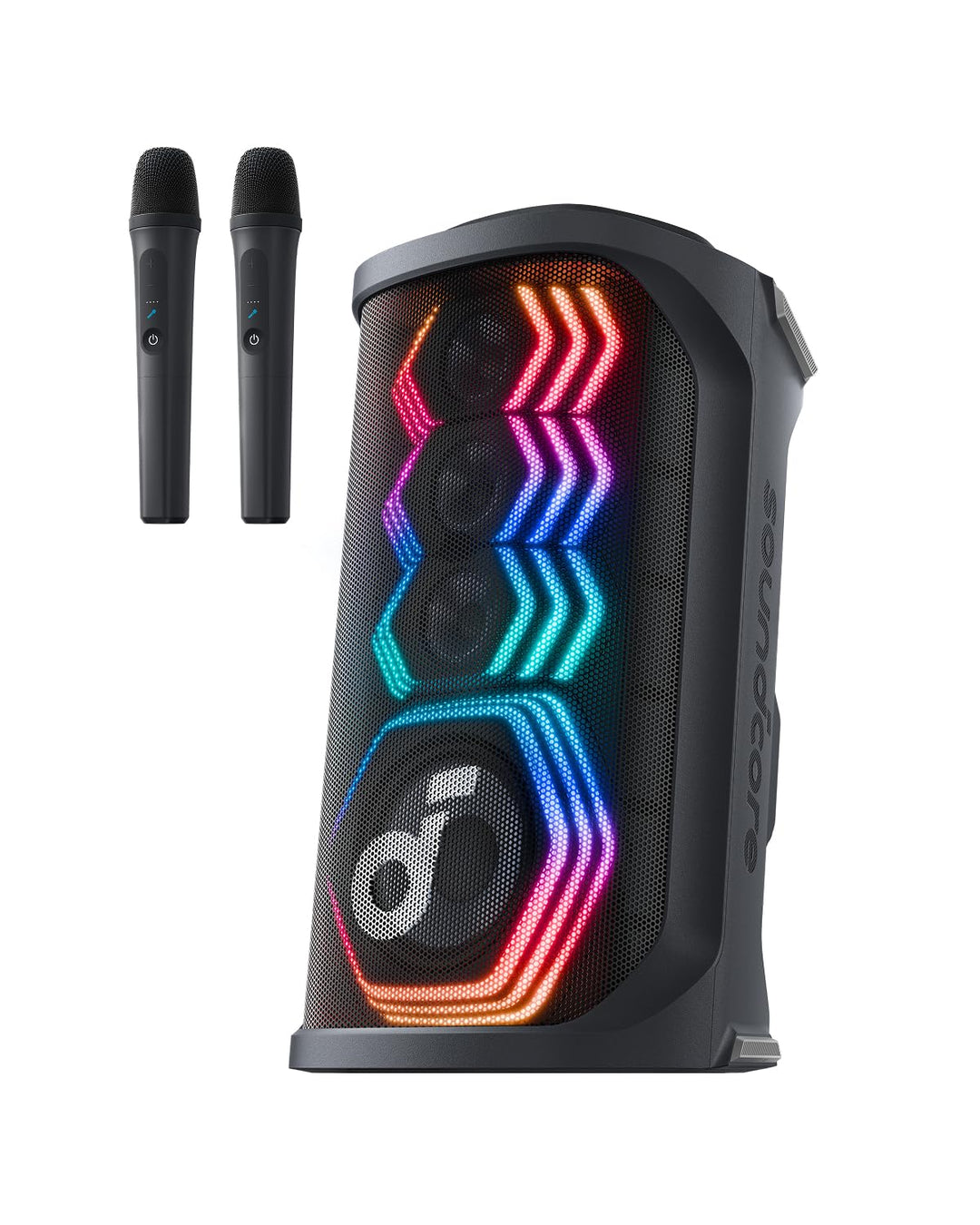 soundcore Rave 3S Partybox mit KI-Karaoke, Party-Lautsprecher mit 2 kabellosen Mikros, 200W Sound, K