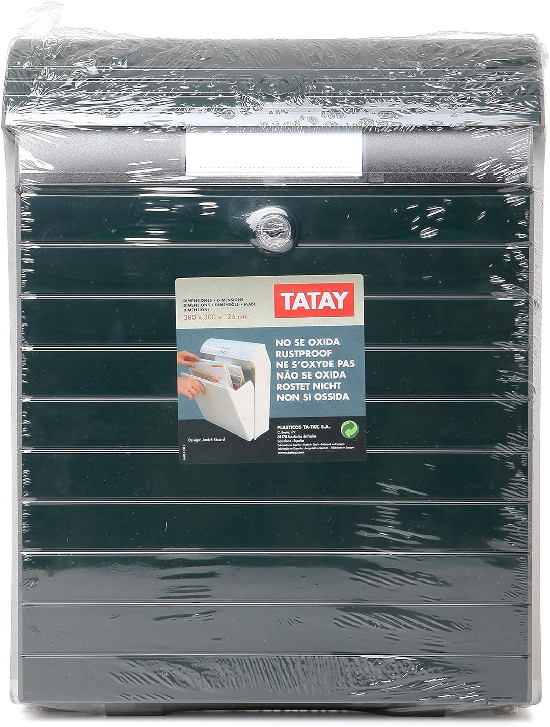 TATAY Aussenbriefkasten, grosse Ausführung, in Grün, sehr solide, wasserdicht, mit optimalem Platz f