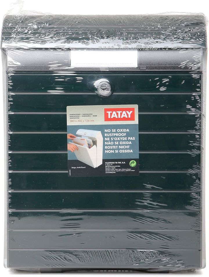 TATAY Aussenbriefkasten, grosse Ausführung, in Grün, sehr solide, wasserdicht, mit optimalem Platz f