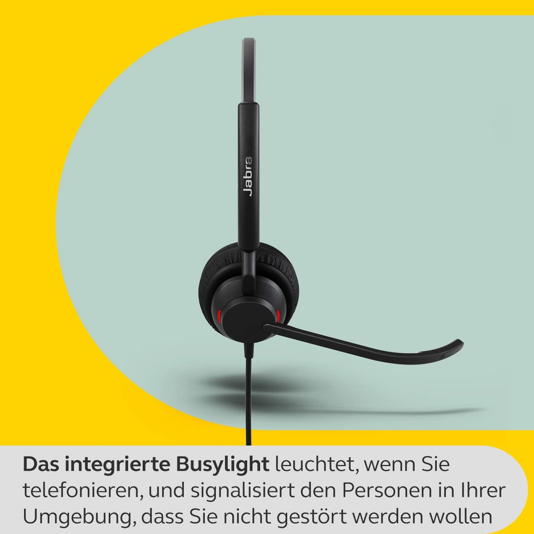 Jabra Engage 40 kabelgebundenes Stereo-Headset mit Inline Anrufsteuerung, geräuschunterdrückender 2-