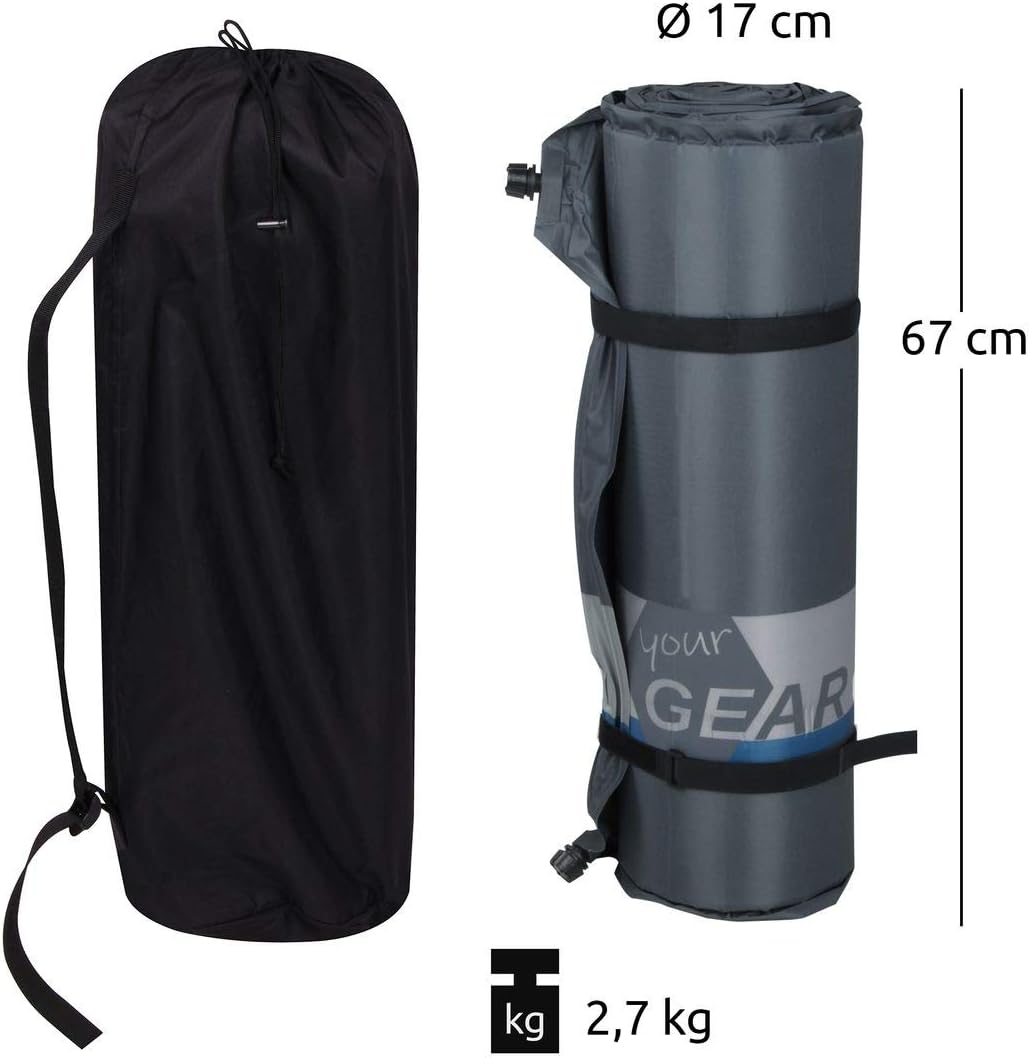 your GEAR ISO 700 - Isomatte selbstaufblasend – 200x63x7cm Luftmatratze mit 7cm Vollschaum, wasserdi