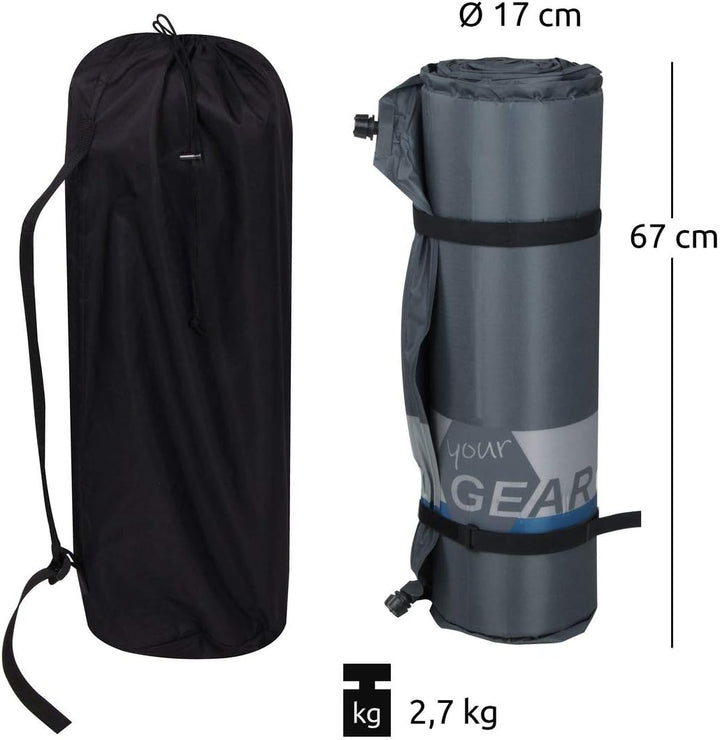 your GEAR ISO 700 - Isomatte selbstaufblasend – 200x63x7cm Luftmatratze mit 7cm Vollschaum, wasserdi