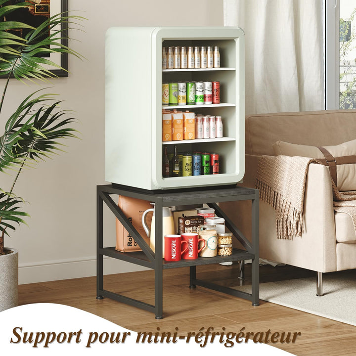 Beistelltisch Wohnzimmer 50x50x51,5 cm, Couchtisch mit 2 Ebenen bis 90 kg belastbar, Industrie-Desig