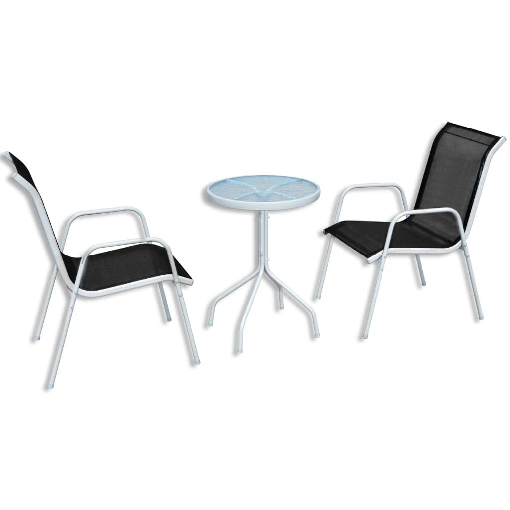 Gecheer Bistro Set 3 teilig, Bistrotisch mit 2 Stühlen, Gartenmöbel Set, Balkonset, Balkonmöbel Set