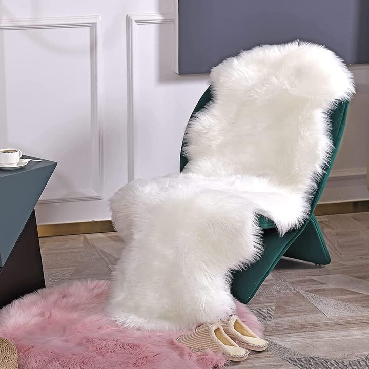 Faux Lammfell Schaffell Flauschig Teppich 60 x 160 cm Nachahmung Wolle fellteppich Weiche Longhair F