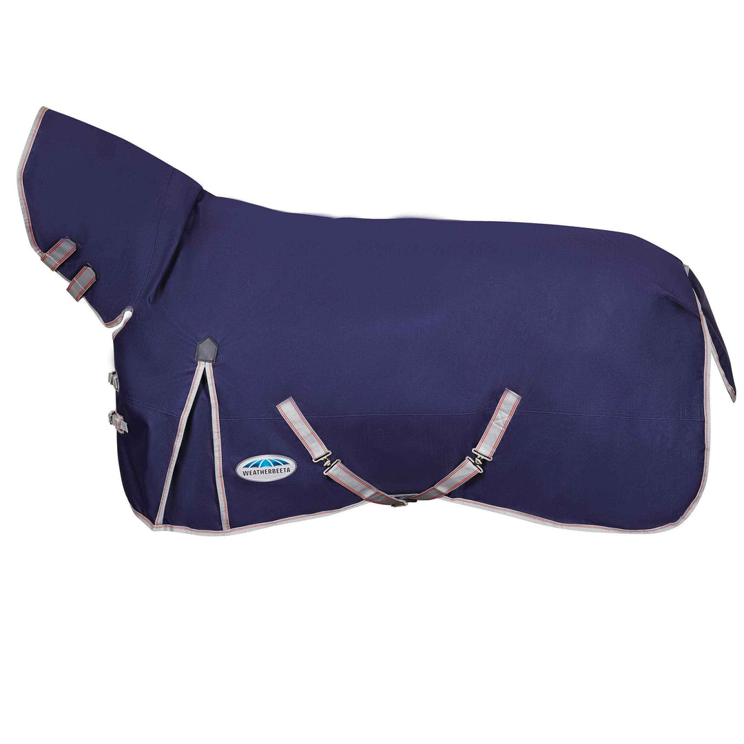 Weatherbeeta Comfitec Essential Combo Schwere Pferdedecke mit langem Hals, Navy/Silver/Red Dunkelbla