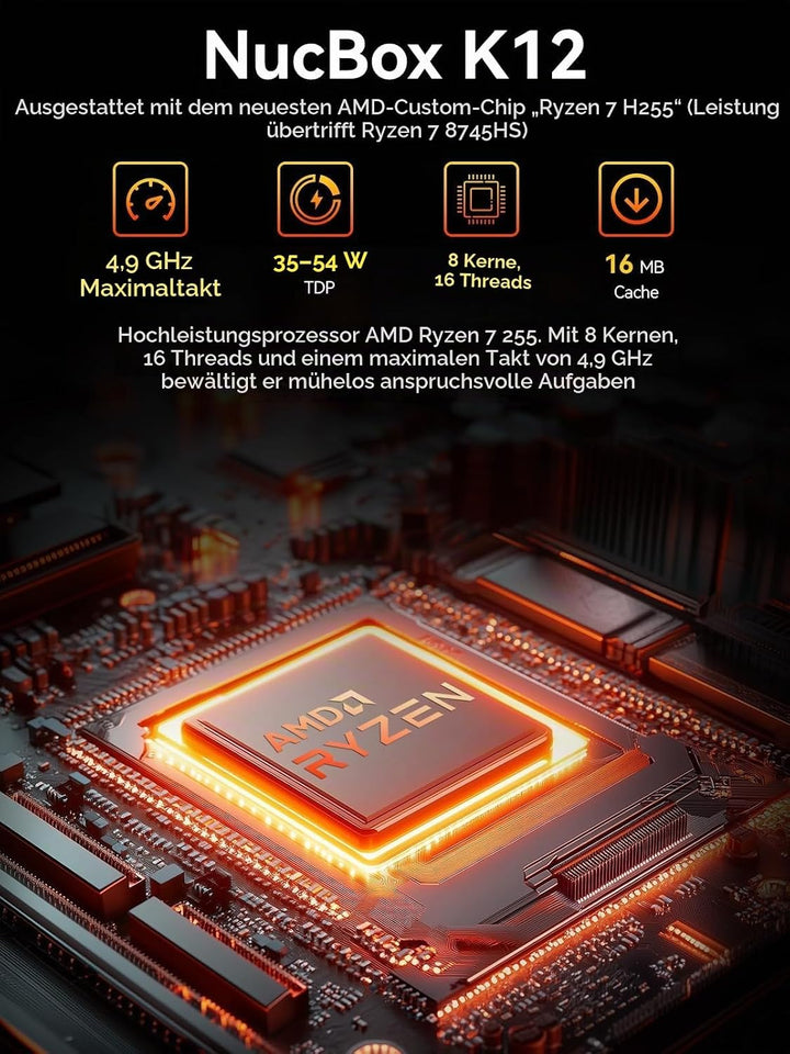 GMKtec Mini-PC 5825U, M5 Plus Dual LAN 2.5G Desktop-Computer Windows 11 Pro, AMD Ryzen 7 5825U (8 C/
