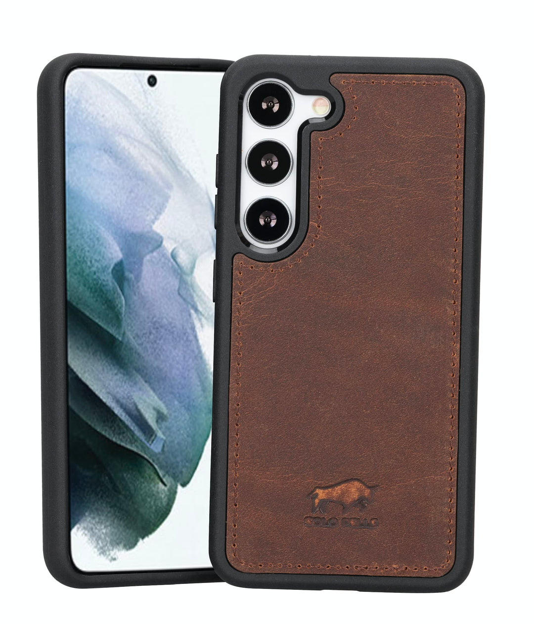 Solo Pelle Lederhülle für das Samsung Galaxy S23 Hülle aus echtem Leder, Model: Stanford (Vintage Br
