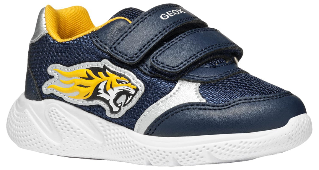 Geox Baby-Jungen B Sprintye Boy B Sneakers, Navy Dk Yellow