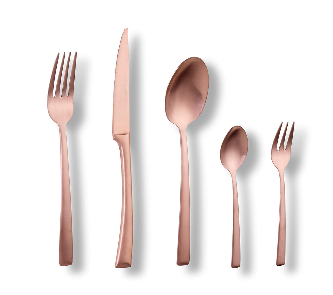 Echtwerk Tafelbesteck "Avelino" 30 teilig, Edelstahl 18/10, Bronze mattiert, 24, 5 x 4, 8 cm, 30 Ein
