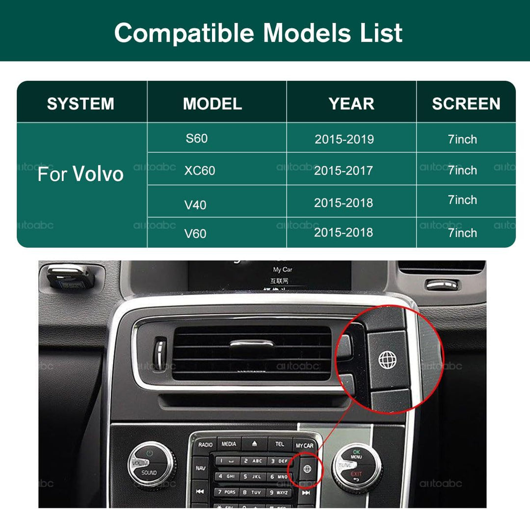 Kabellos CarPlay/Android Auto Modifikation für Volvo XC60 V40 V60 S60 S90 2015-2019 AirPlay Mirror L