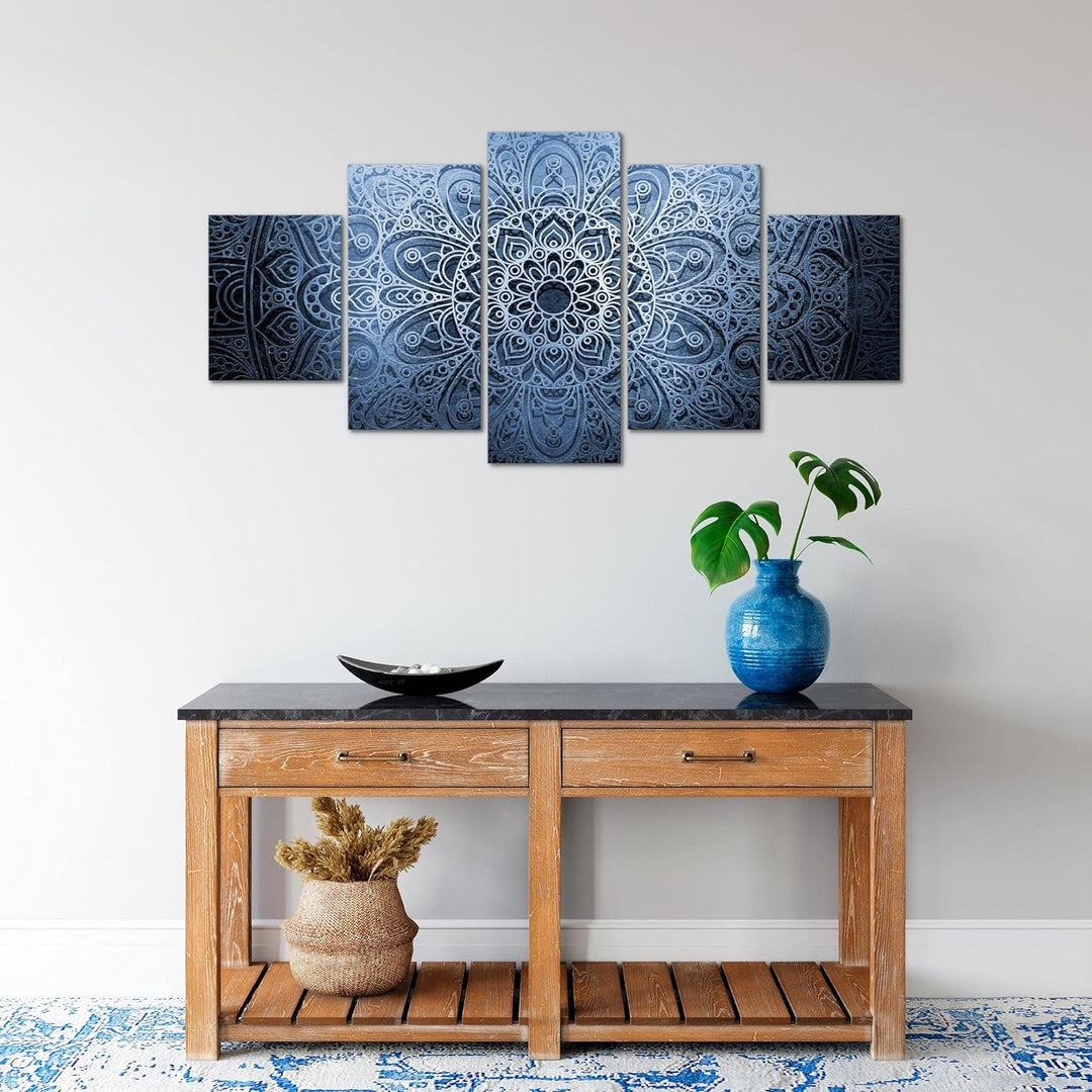Runa Art Wandbilder Mandala 5 Teilig Bild auf Vlies Leinwand Deko Wohnzimmer Schlafzimmer Abstrakt B