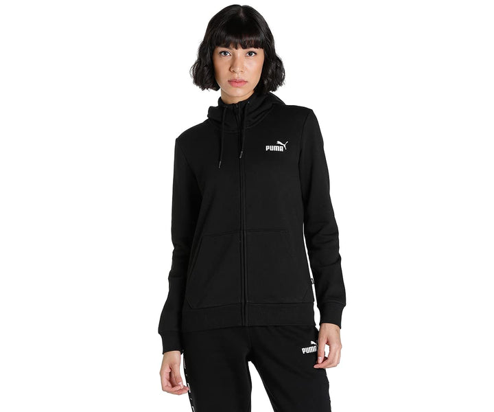 Puma Damen ESS Logo Full-Zip Hoodie FL Pullover XS Puma Schwarz, XS Puma Schwarz