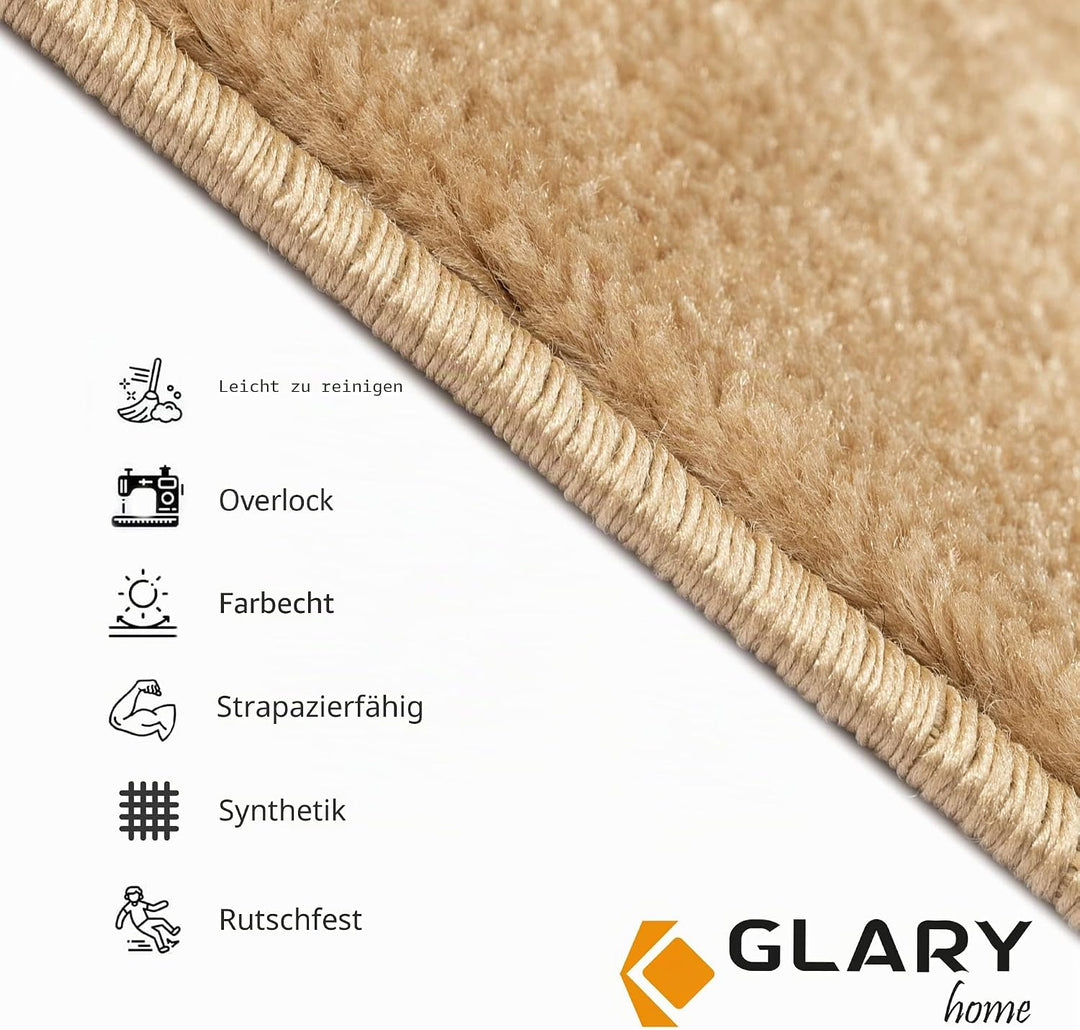 Glary Home 15er Set Stufenmatten 22cm x 71cm x 1.2cm Treppenteppich Selbstklebend / GH13A-DBE (Schli