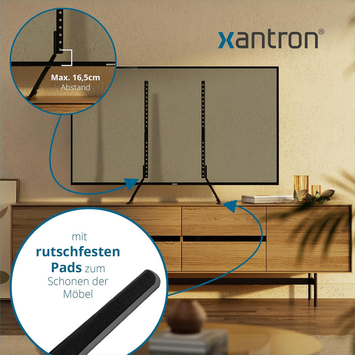 Xantron® TV Ständer Universal TV Standfuss bis 75 Zoll/Fernseher Halterung stehend VESA 200x200-800x