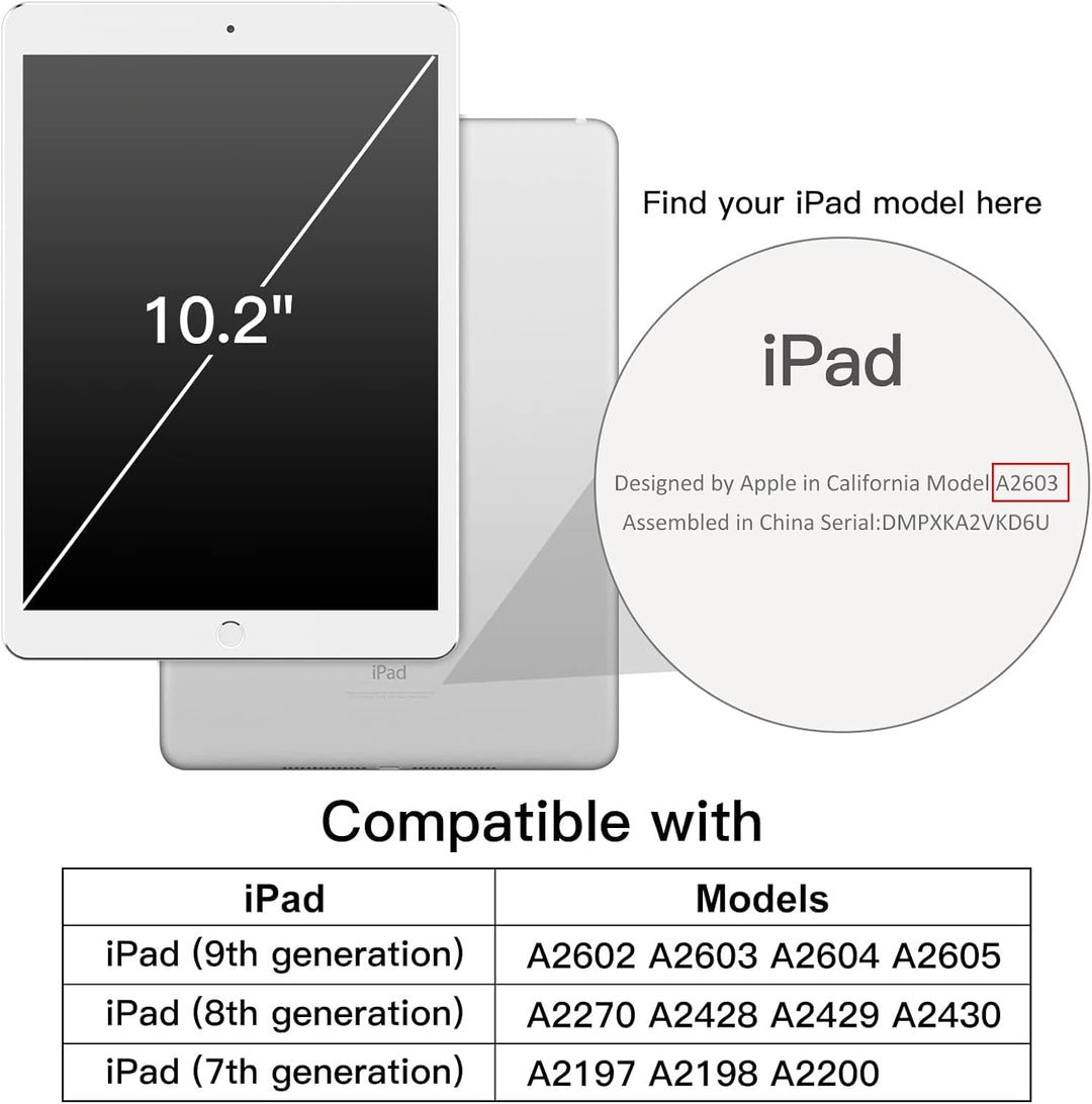 JETech Rotierende Hülle für iPad 9/8/7 (10,2 Zoll, Modell 2021/2020/2019, 9./8./7. Generation) mit S