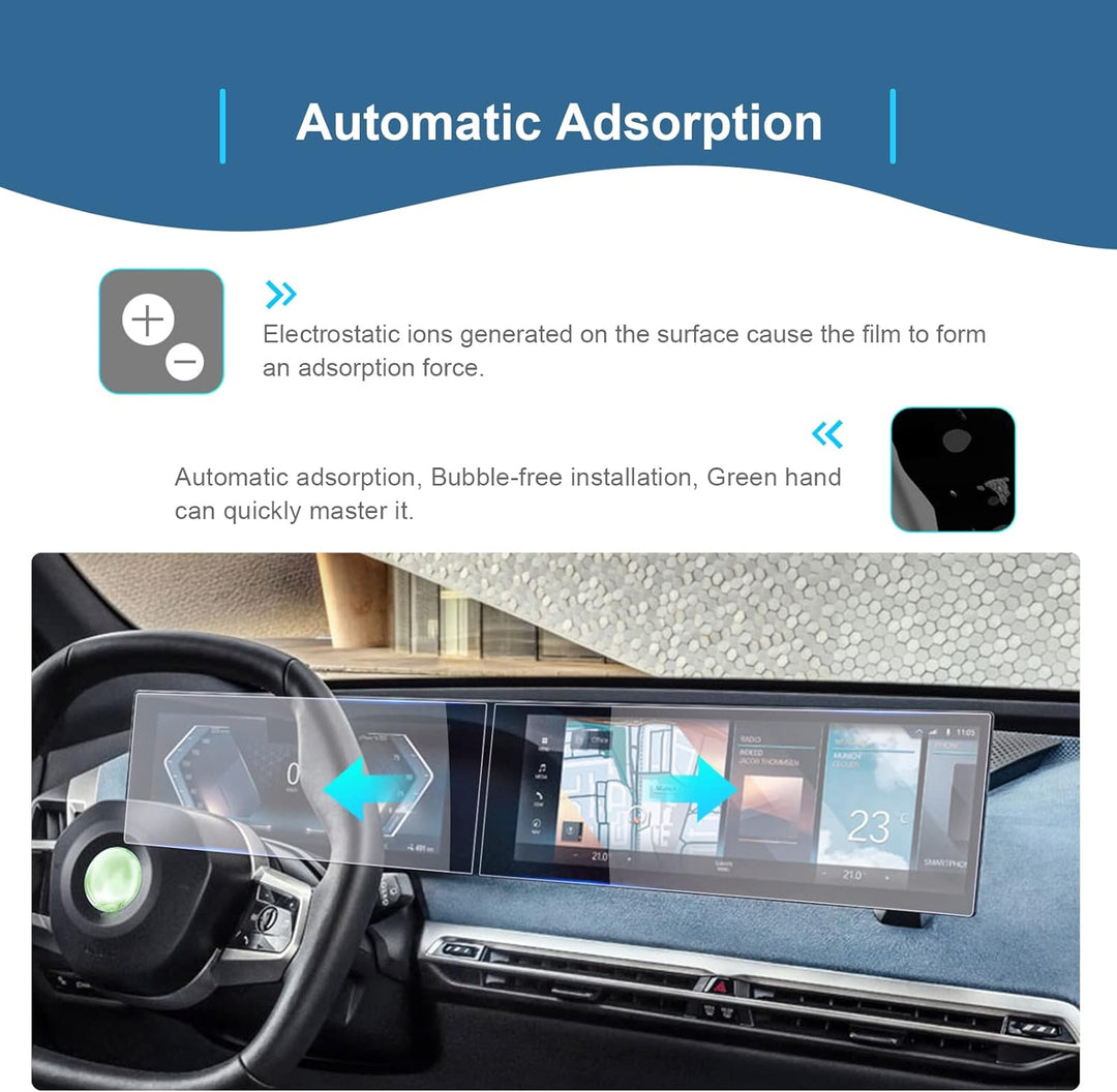 GAFAT [4 Stück] Kompatibel mit BMW i3 i4 i5 i7 iX X5 X6 X7 XM iDrive 8 2022 2023 2024 Schutzfolie, N