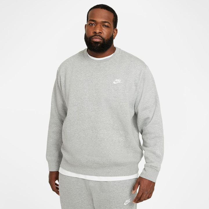 Nike Herren M NSW Club CRW BB Langarm Sweatshirt XS Grau (Dk Grey Heather), XS Grau (Dk Grey Heather