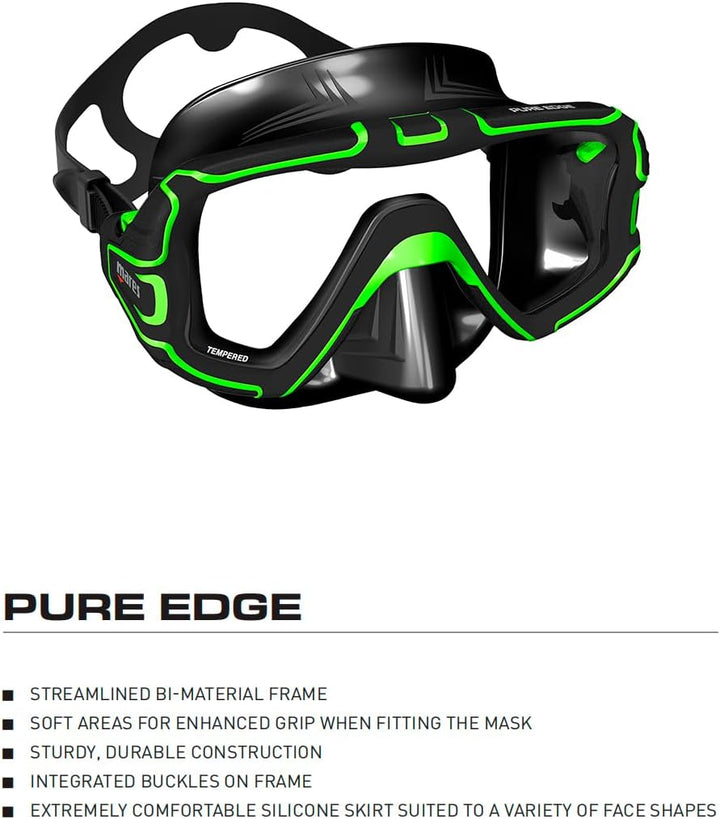 Mares Pure Edge Tauch- und Schnorchelmaske schwarz / grün, Einheitsgrösse schwarz / grün