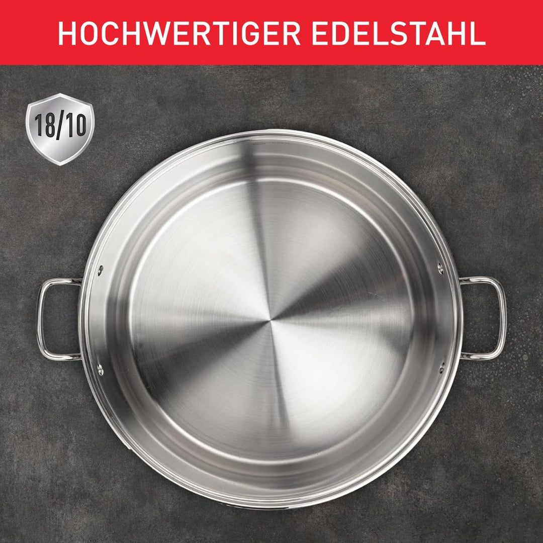Tefal Duetto A70542 Kochtopf 20 cm, hochwertiger Edelstahl 18/10, graduiert, Ausgiessdeckel, für all