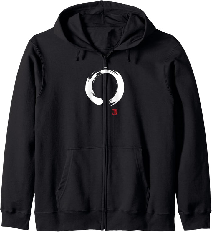 Zen Kalligraphie Buddhistisches Enso Kreis Kapuzenjacke