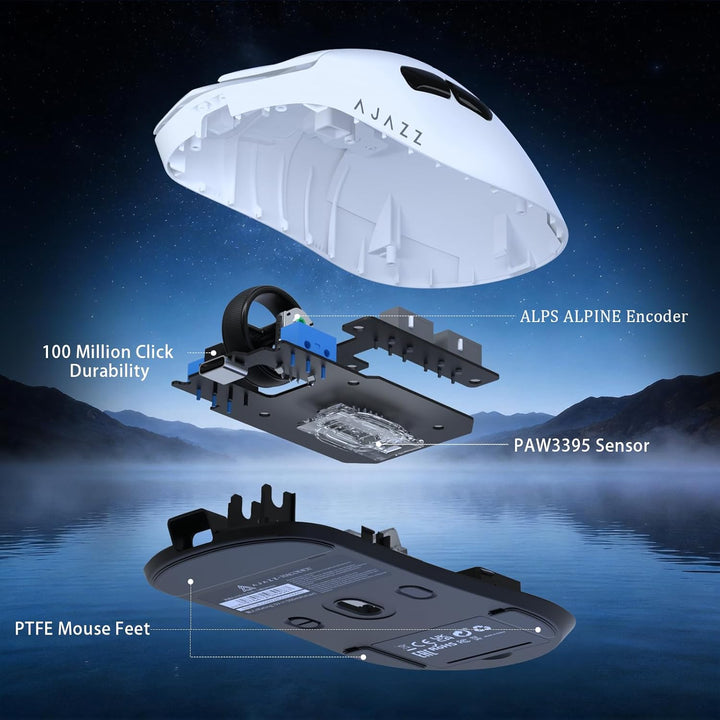 FREEWOLF X AJAZZ AJ159 V2 Kabellose Gaming-Maus, Hot-Swap-Akku, Tri-Mode (2,4G/Bluetooth/Kabelgebund