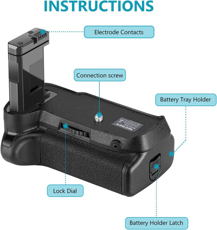 NEEWER Professional Vertikaler Batteriegriff Akkugriff Battery Grip wie der Nikon BG-2F für Nikon D3