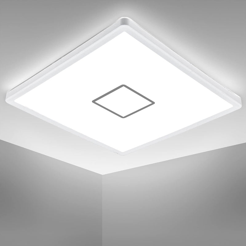 B.K.Licht - LED Deckenlampe mit indirektem Licht, ultraflach, neutralweisse Lichtfarbe, LED Panel, L