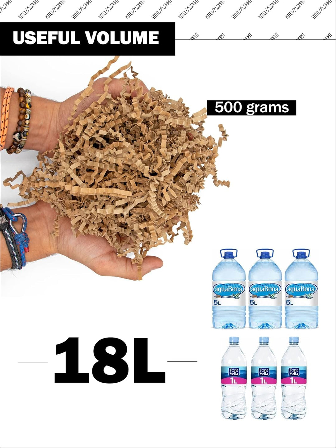 YOTEI SPIRIT® 500g Geschreddertes Kraft Papier für Geschenkbox – Füllmaterial für Pakete, Körbe, Box