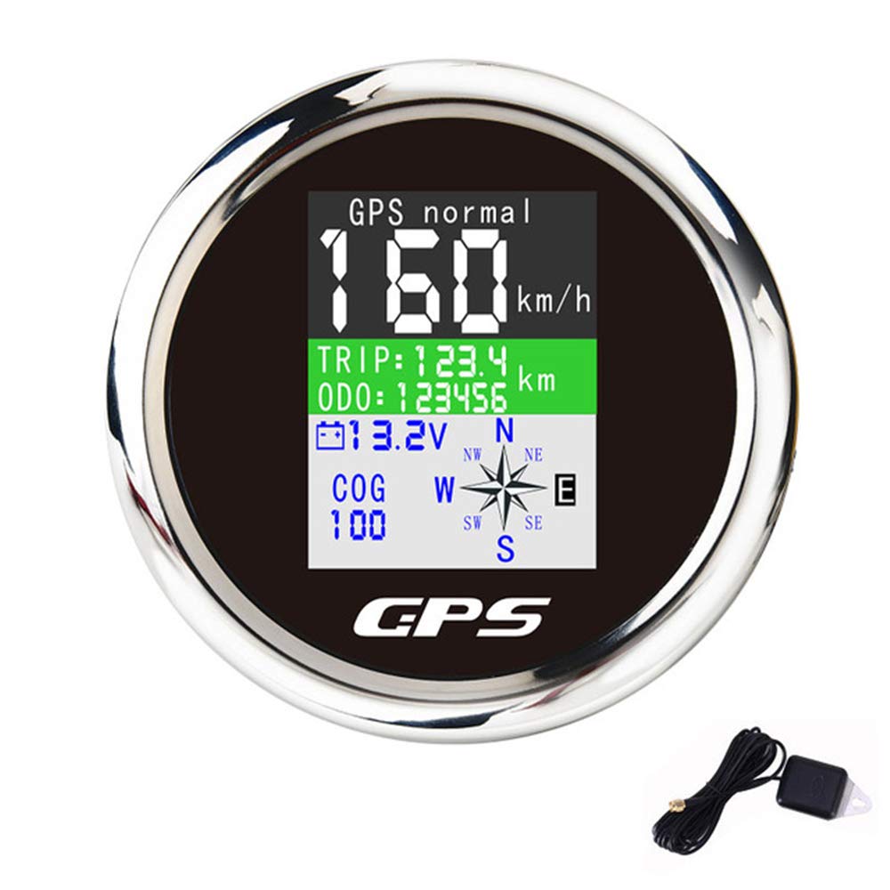 KAOLALI GPS Tachometer Geschwindigkeitsmesser Kilometerzähler 85 mm Rostfreie IP67 Wasserdichte Digi