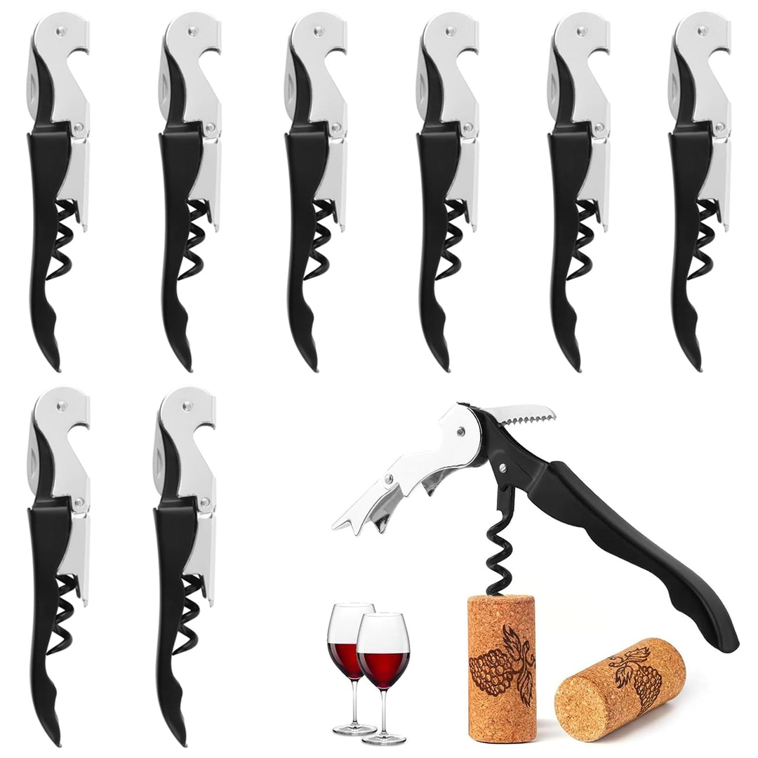8 Stück Kellnermesser, 3-in-1 Flaschenöffner, Korkenzieher Edelstahl, Weinöffner für Sommeliers, Kel