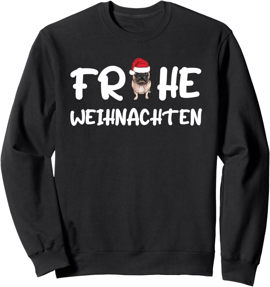 Mops Weihnachtspulli Hund Mops Frohe Weihnachten Sweatshirt
