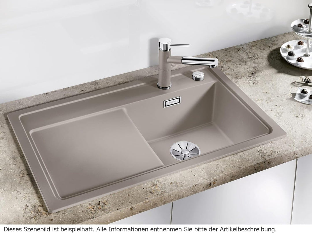 BLANCO ZENAR 45 S | SILGRANIT vulkangrau | Einbauart: Einbau von Oben | Hauptbecken links | mit Abla