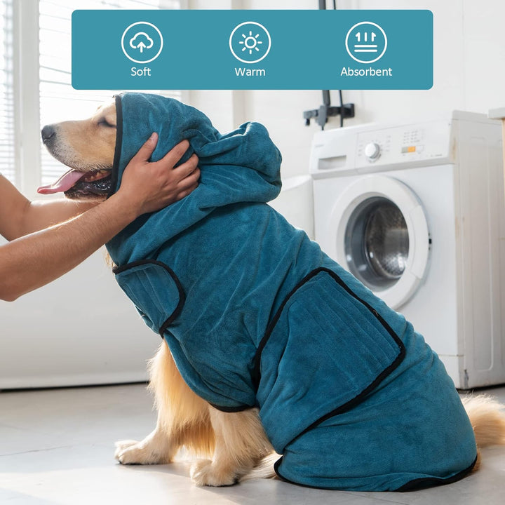 Avont Hundebademantel Handtuch Hundedusche Saugfähiges Badetuch aus Microfaser Schnelltrocknend Wint