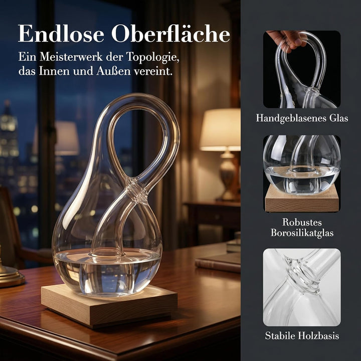 Klein Bottle, Kleinsche Flasche nie voller Wasser, Glasvase der mathematischen Geometrie, vierdimens