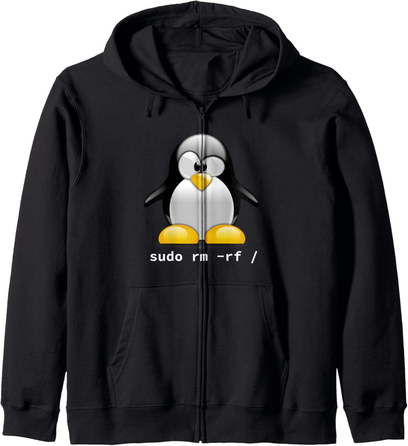 Tux Linux Penguin - Sudo rm -rf / - Funny Computer Geek Kapuzenjacke