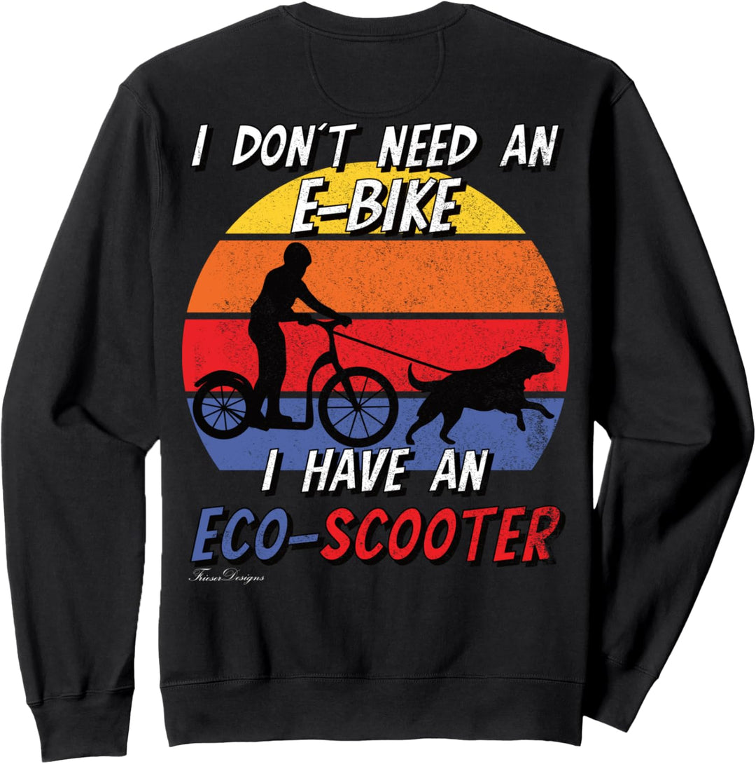 Dog-Scooter lustiger Spruch E-Bike Hunde dog-scooting Husky Sweatshirt