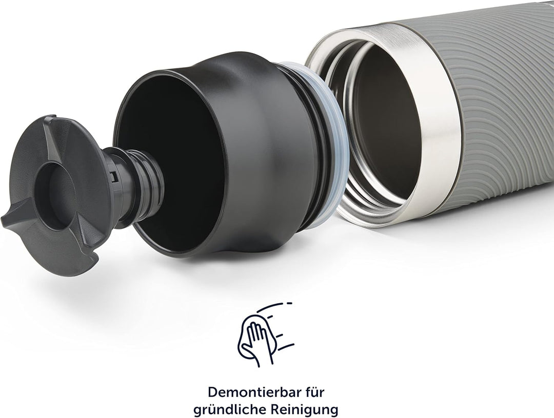 Blumtal Thermobecher 350 ml - Kaffeebecher to go aus Edelstahl - auslaufsicherer Isolierbecher kalt/