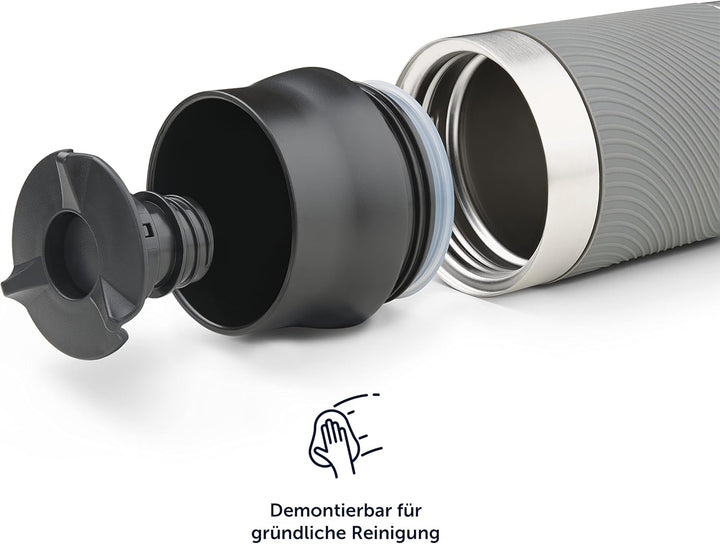 Blumtal Thermobecher 350 ml - Kaffeebecher to go aus Edelstahl - auslaufsicherer Isolierbecher kalt/