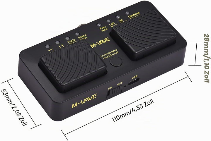 Btuty CUBE TURNER PRO Wiederaufladbare Drahtlose Smart Control Pedal MIDI Page Turner Pedal Music Sh